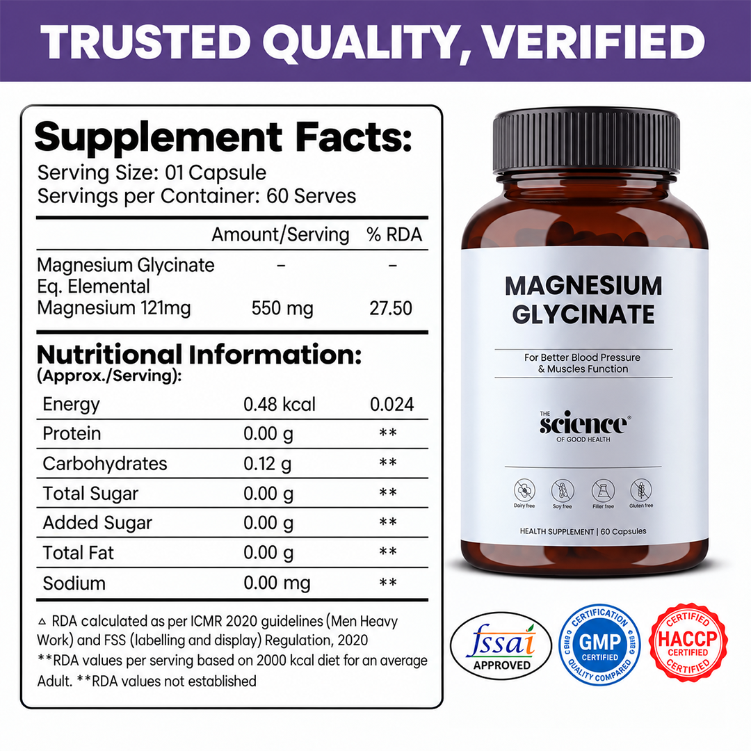 Magnesium Glycinate – High Absorption Magnesium for Stress & Sleep Support