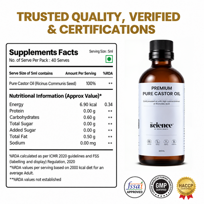 Premium Pure Castor Oil -  200 ml