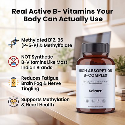 High Absorption B-Complex – Energy & Nervous System Support Optimal Metabolism – 60 Capsules