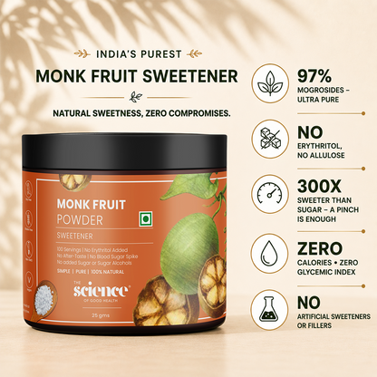 Monk Fruit Sweetener – 100% Pure and Natural Zero-Calorie Sugar Alternative