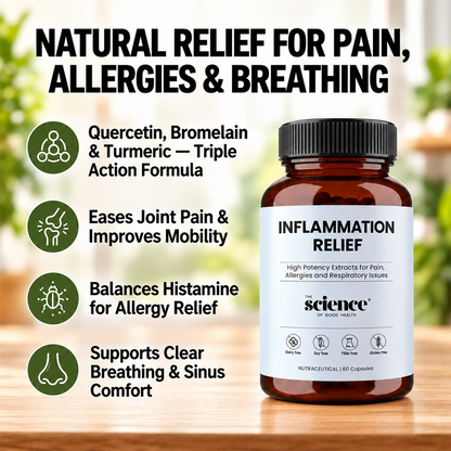 Inflammation Relief Supplement – Natural Pain, Allergy & Respiratory Support Optimal Metabolism – 60 Capsules