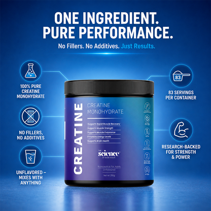 Creatine Monohydrate Supplement - 3g Serving Size | Pure & Potent | Unflavored | The Science of Good Health