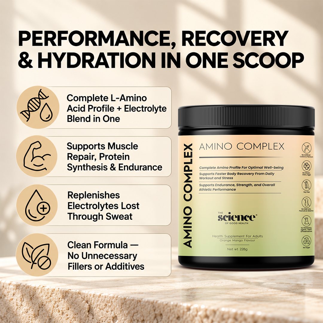 Amino Complex Supplement 228g | 7.8g Serving Size | Amino Acids & Electrolyte Blend