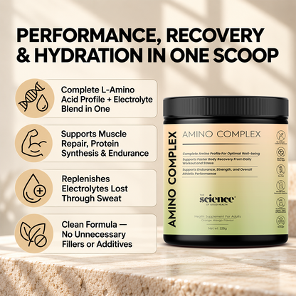 Amino Complex Supplement 228g | 7.8g Serving Size | Amino Acids & Electrolyte Blend