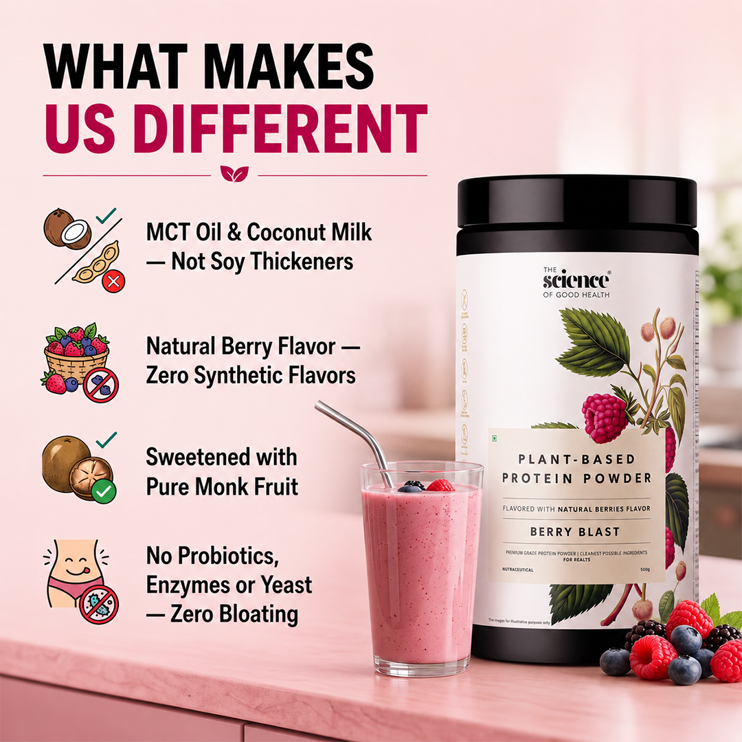Vegan Berry Blast Protein Powder – Plant-Based, Clean Protein Shake 500gm