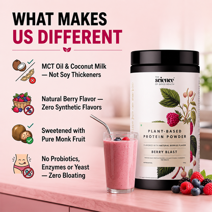 Vegan Berry Blast Protein Powder – Plant-Based, Clean Protein Shake 500gm